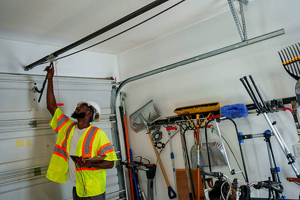 Professional Garage Door Panel Replacement technician working in Marin City, CA